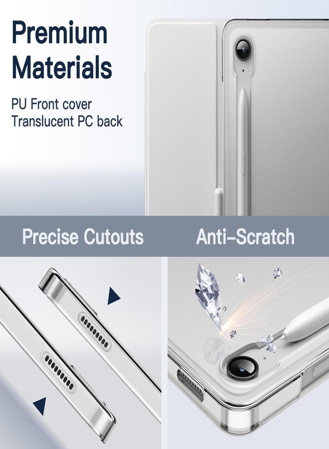 جي تيك جراب JETech لجهاز سامسونج جالاكسي تاب S10 لايت / S10 FE / S9 FE مقاس 10.9 بوصة، غطاء خلفي شفاف رفيع ثلاثي الطي لحماية الجهاز اللوحي، يدعم شحن قلم S Pen، خاصية التشغيل/الإيقاف التلقائي (فضي) - Image 3